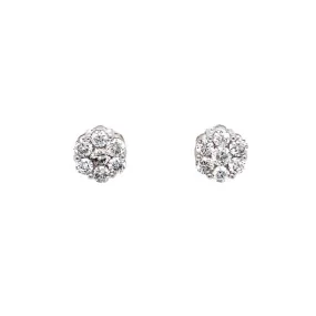 14K Flower Diamond Studs