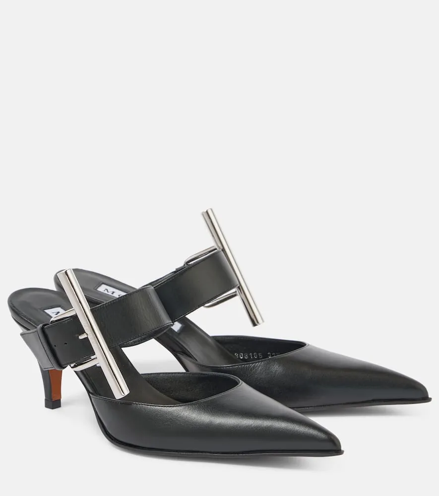 Alexander McQueen Birdee T-Bar leather mules