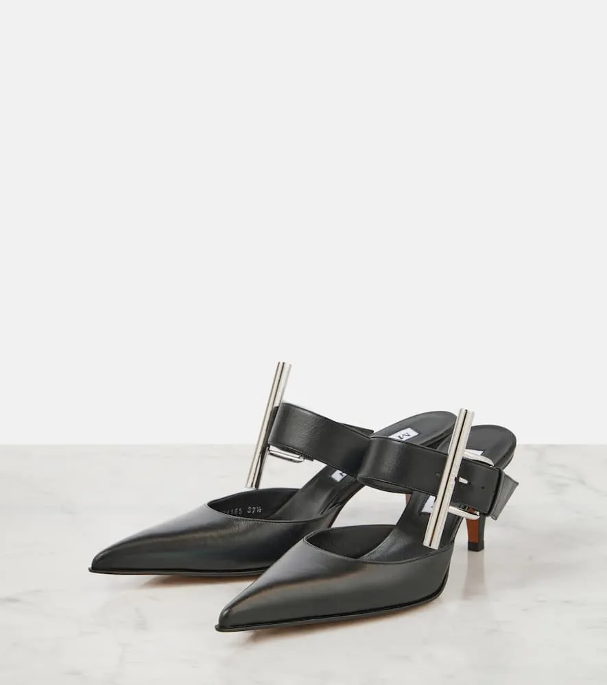 Alexander McQueen Birdee T-Bar leather mules