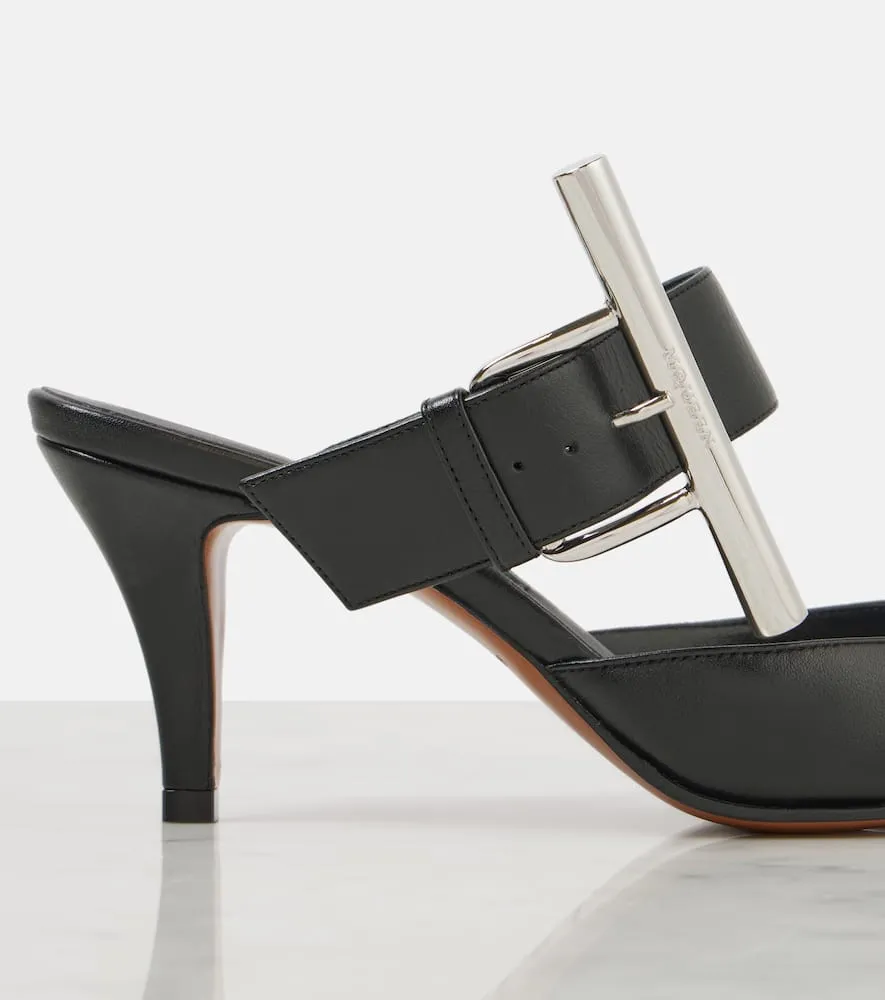 Alexander McQueen Birdee T-Bar leather mules