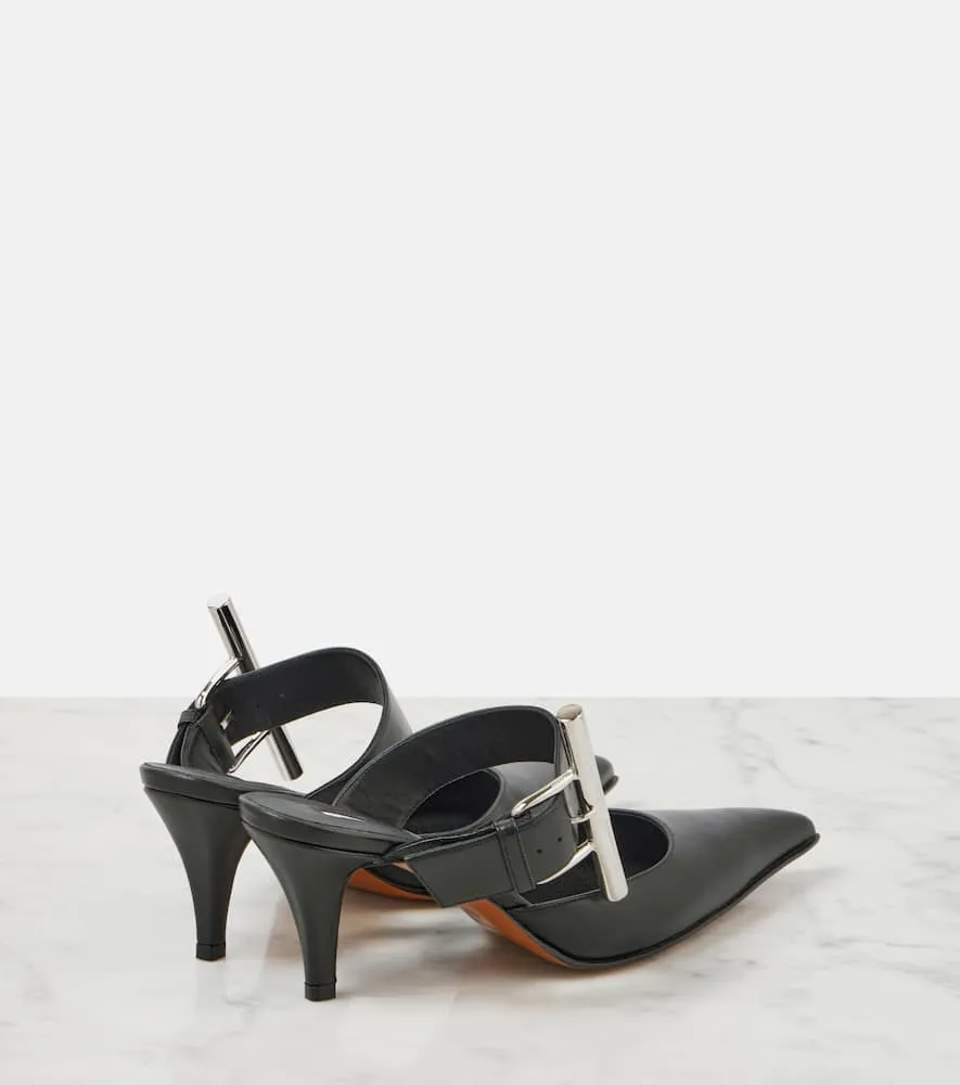Alexander McQueen Birdee T-Bar leather mules