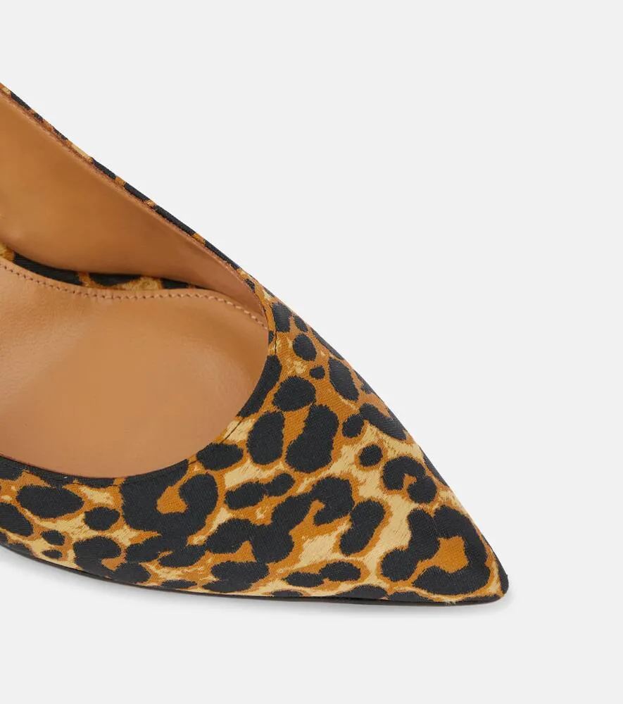 Aquazzura Bow Tie 85 leopard-print pumps