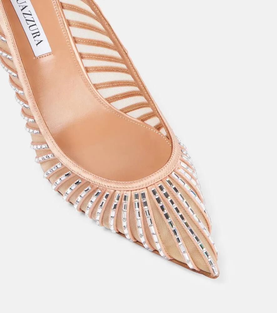 Aquazzura Passions Crystal 65 satin pumps