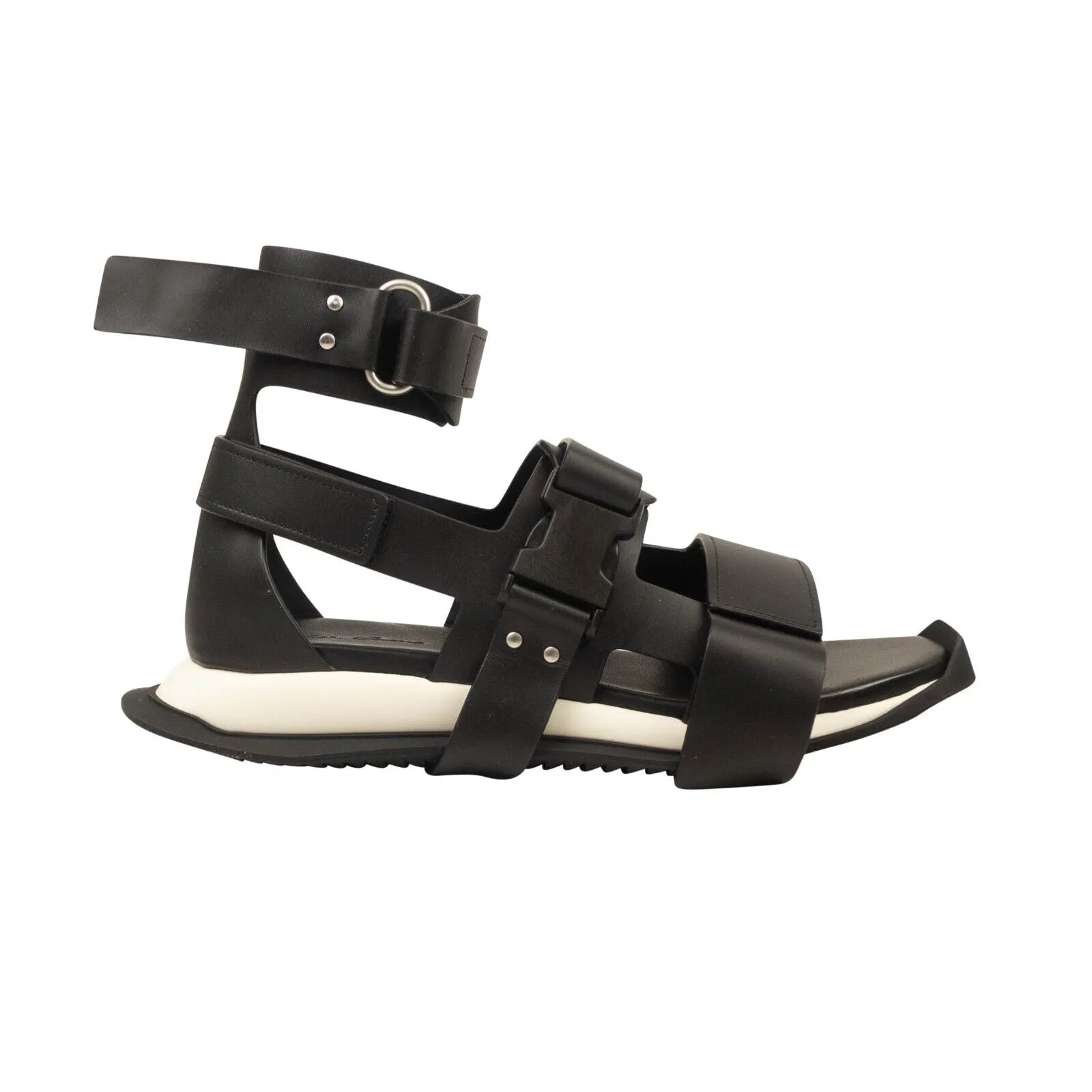 Black Leather Gladi Sandals