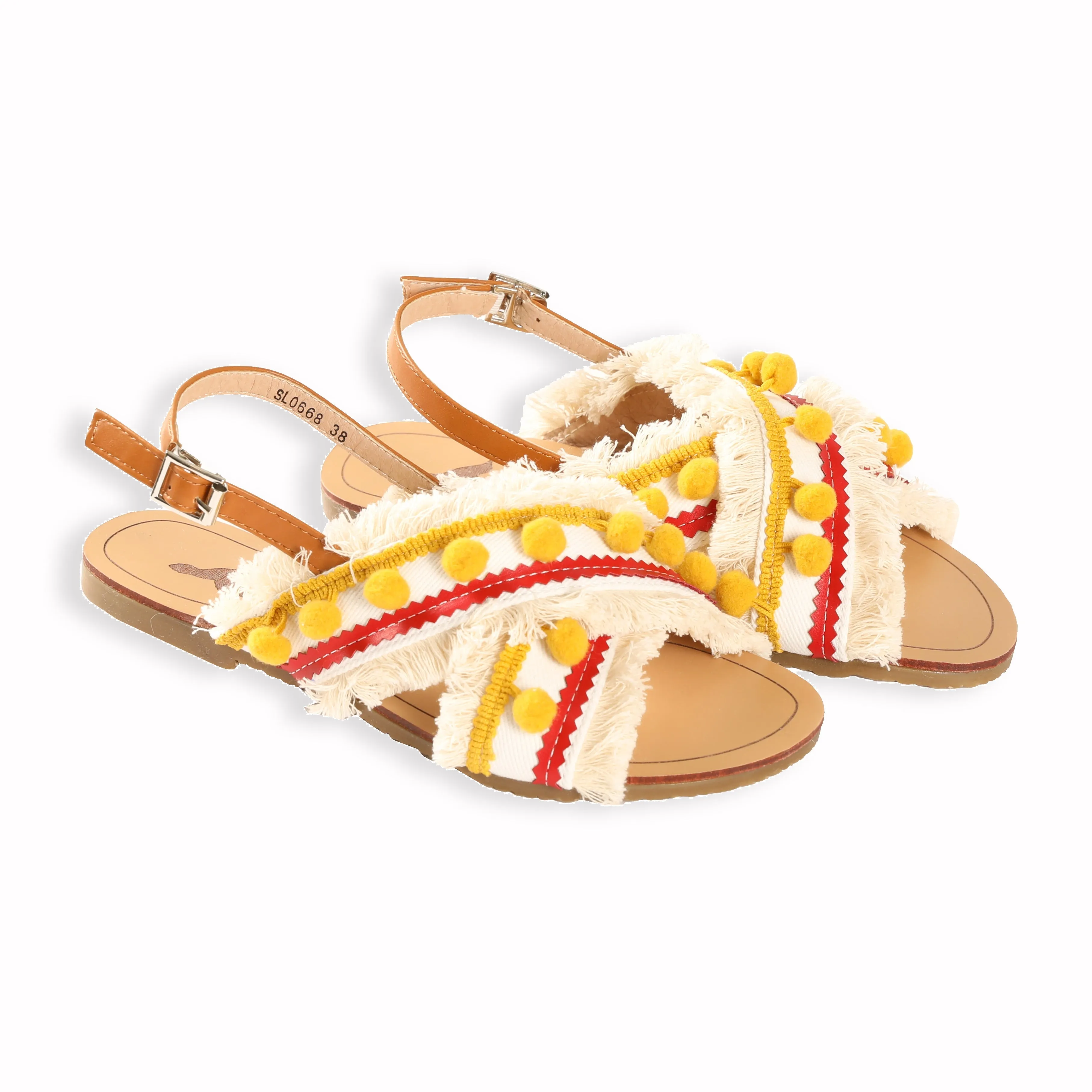 Boho Denim Yellow Flats