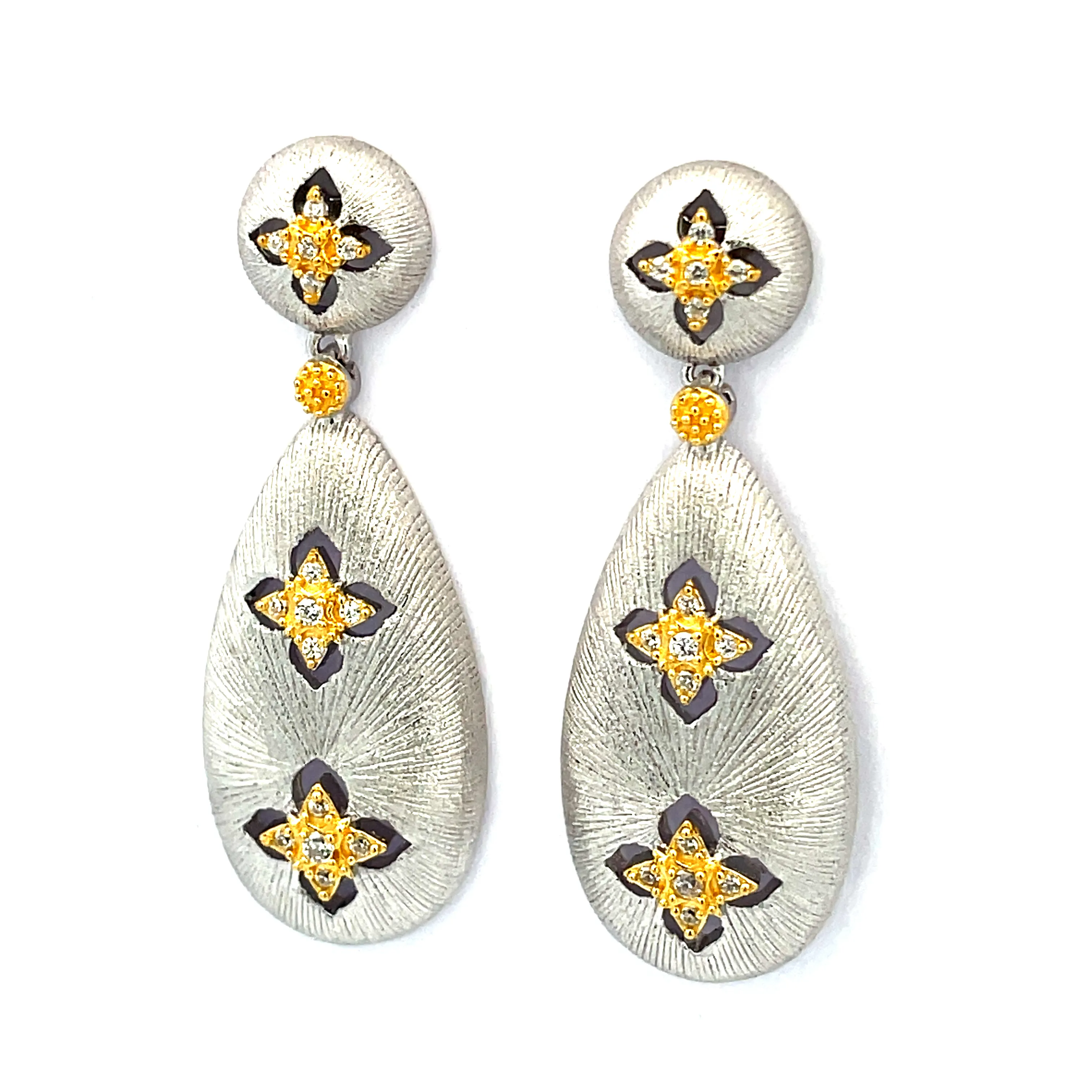 Brushed Leaf Clover Earrings