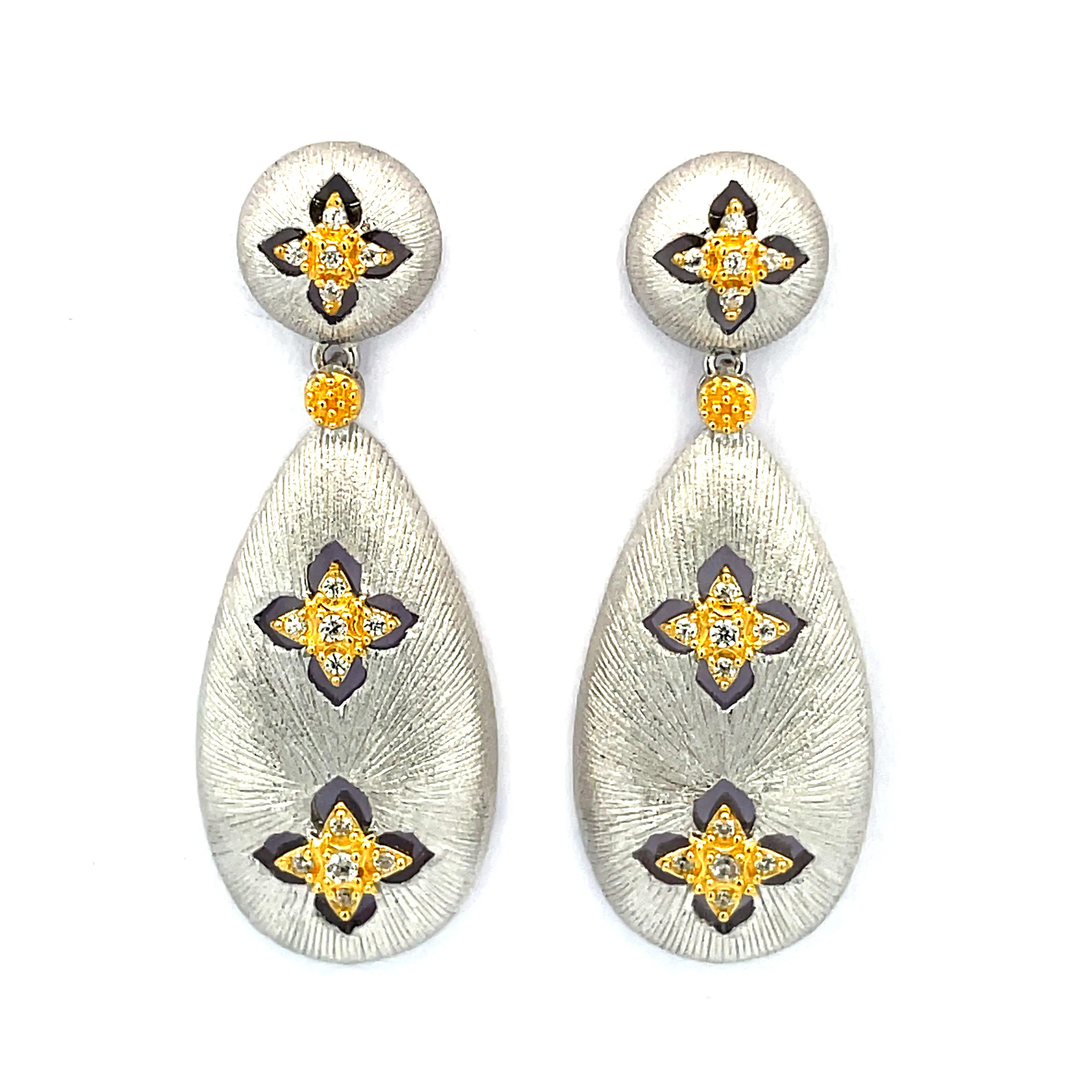 Brushed Leaf Clover Earrings