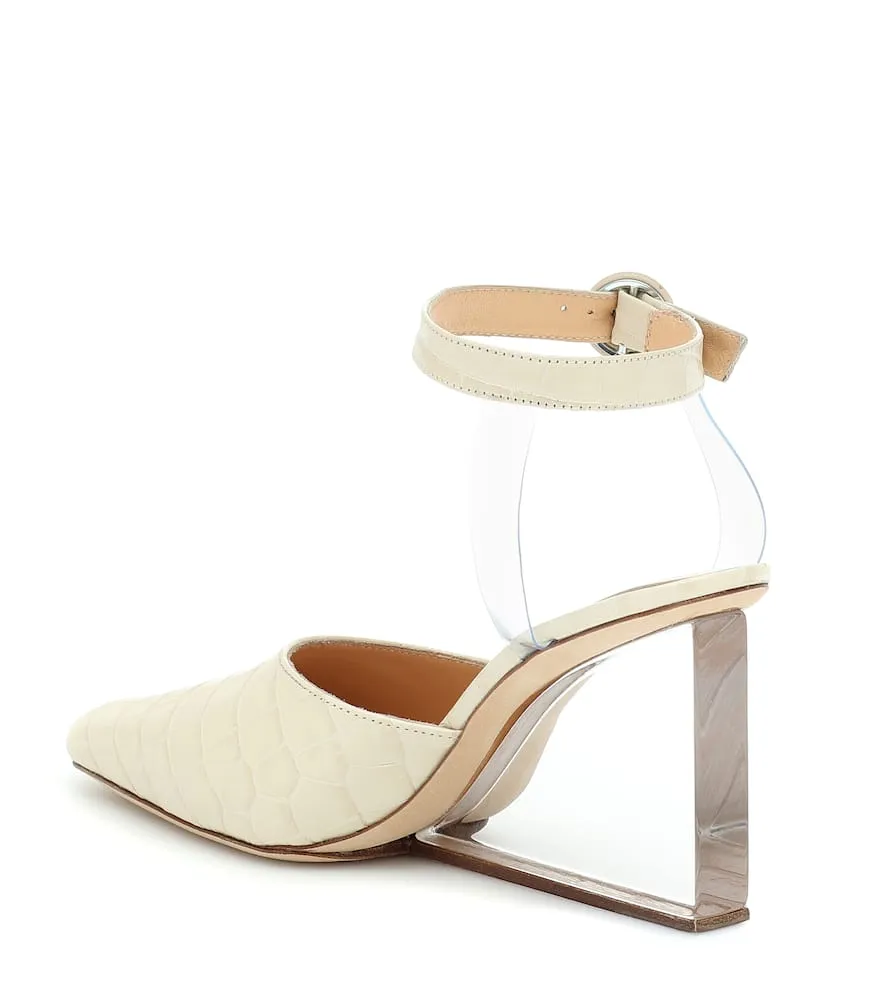 By Far Lex croc-effect leather pumps