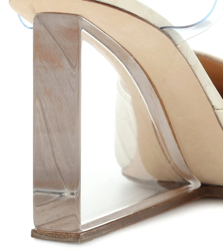 By Far Lex croc-effect leather pumps