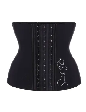 Compression Silhouette Black Latex Waist Cincher Hole Punch Plus HOOKS