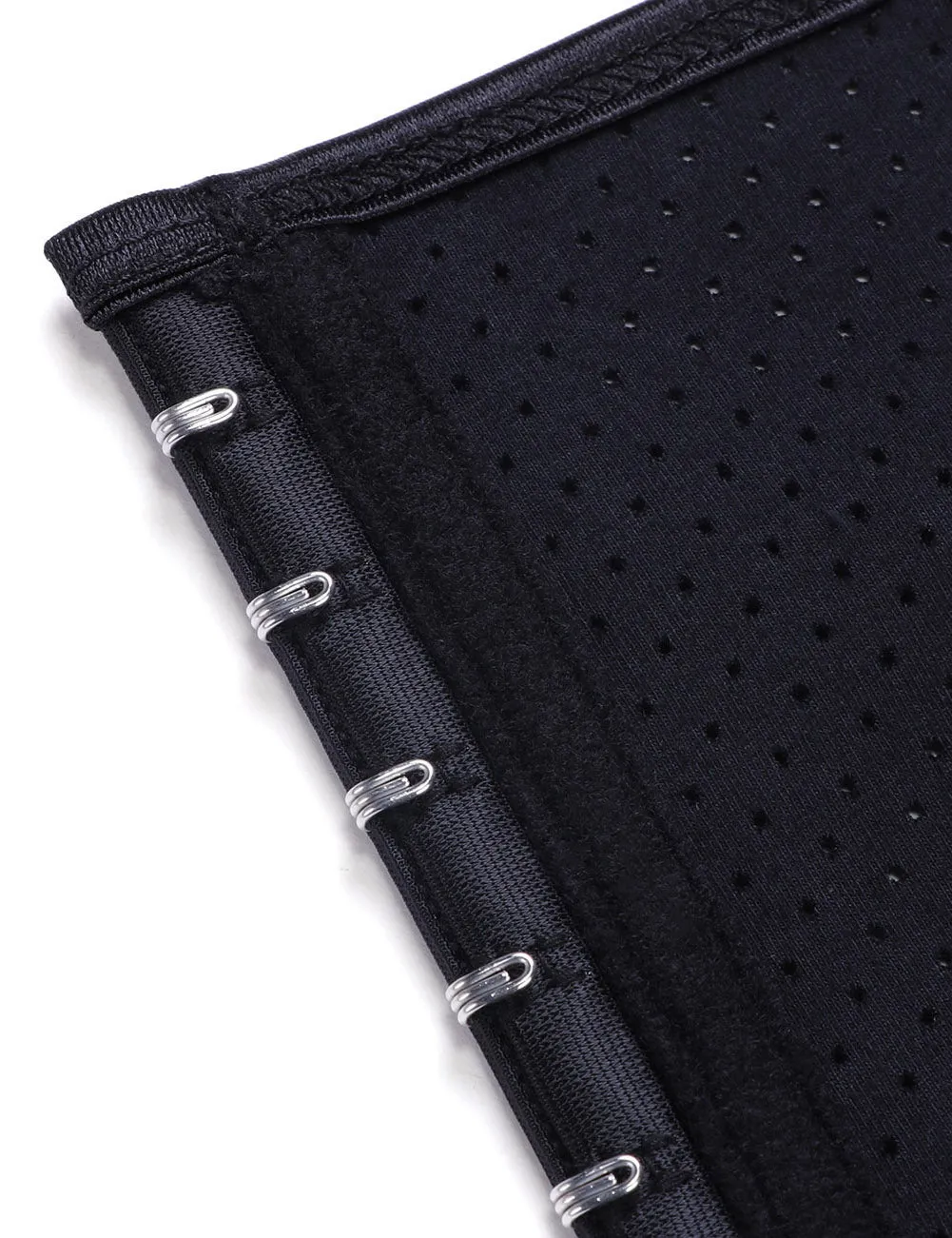 Compression Silhouette Black Latex Waist Cincher Hole Punch Plus HOOKS