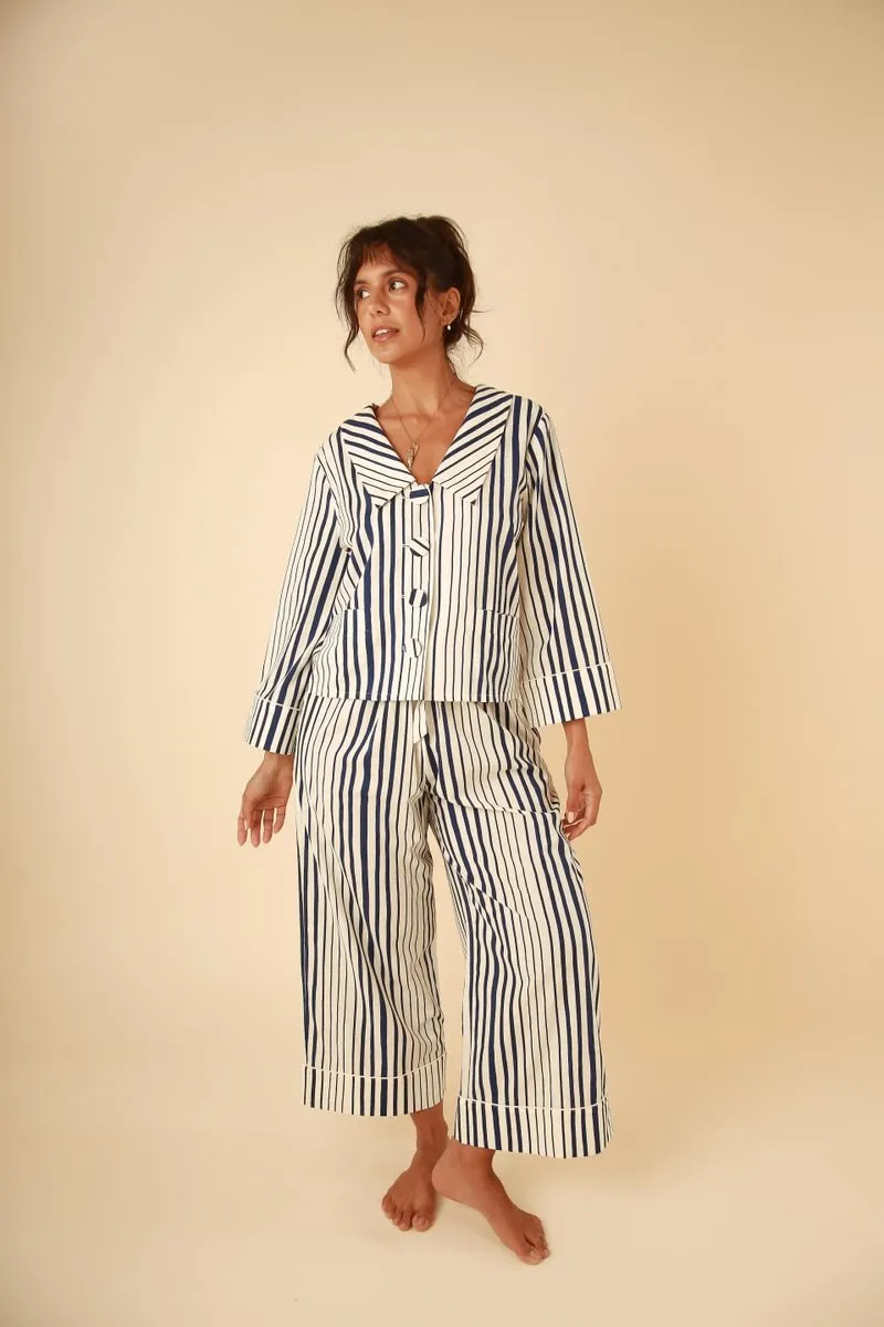 Demi Navy Stripe Set
