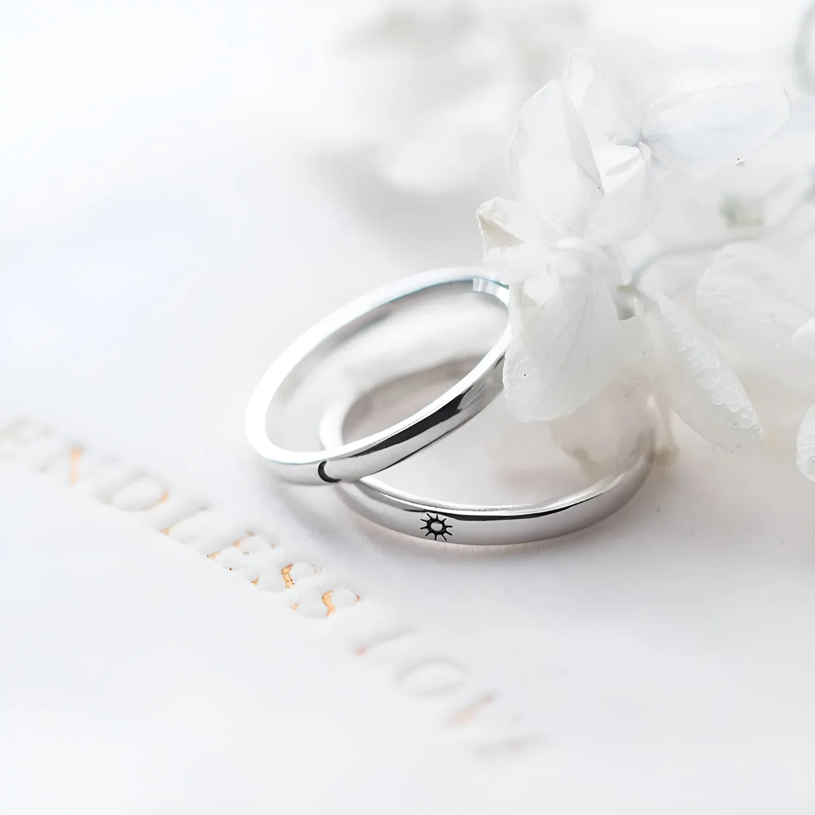 Matching Rings Moon & Sun