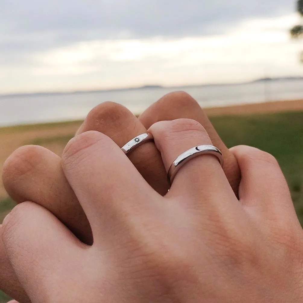 Matching Rings Moon & Sun