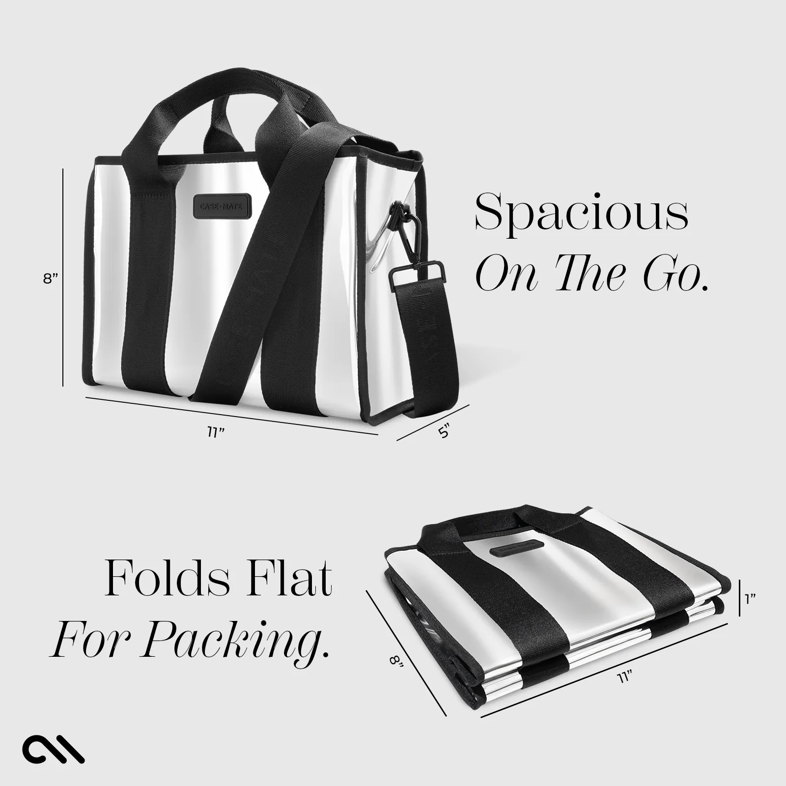 Silver Chrome Mini Travel Tote