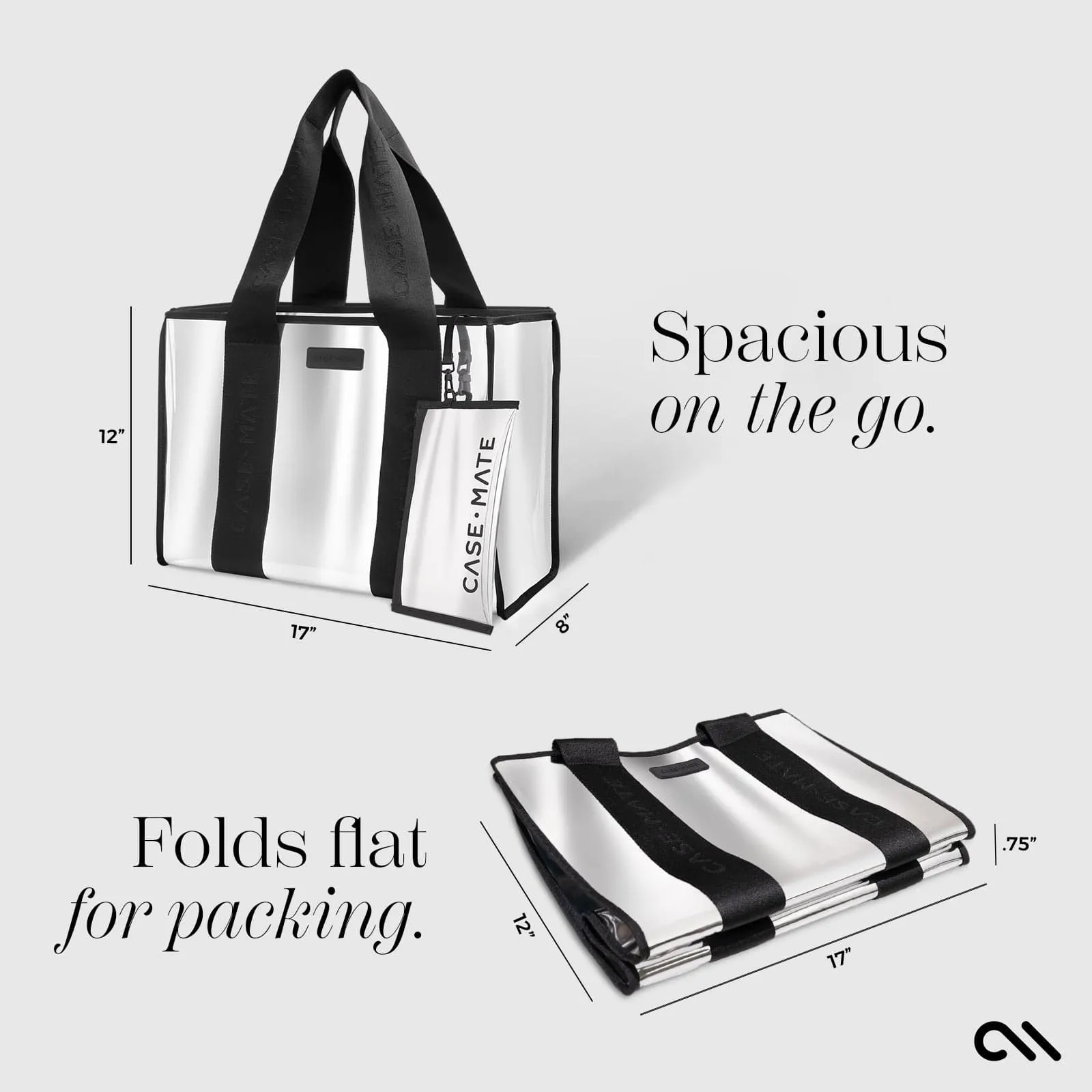 Silver Chrome Travel Tote
