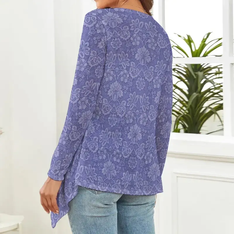 Snuggle Up in Style with Our Whimsical Women's Purple Floral Cardigan