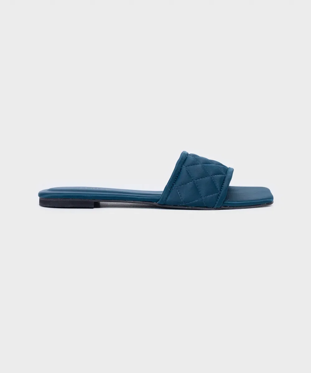 Teal Satin Flats