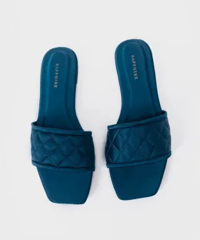 Teal Satin Flats