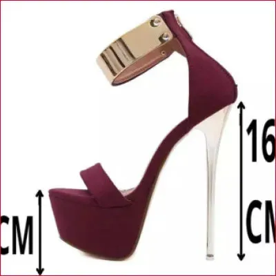Velvet Platform Pumps Stilettos - Burgundy & Black
