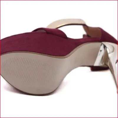 Velvet Platform Pumps Stilettos - Burgundy & Black